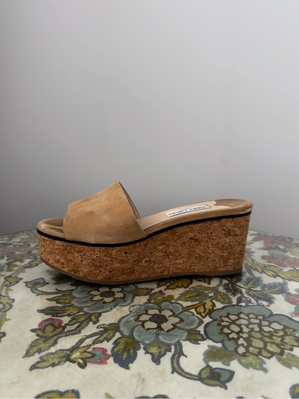 Jimmy Choo cork platform slides